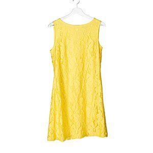Cappagallo Lacy Yellow Sheath Dress Size 10